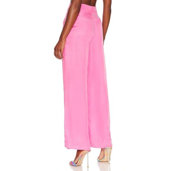 Ena Pelly Lillian Cupro Pleated Wide Leg Trousers - Picture 2 of 14